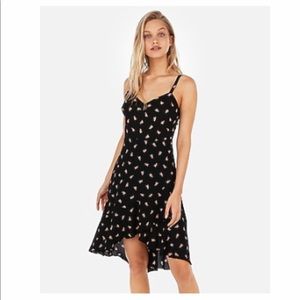 Express floral sundress with hi-lo ruffle hem